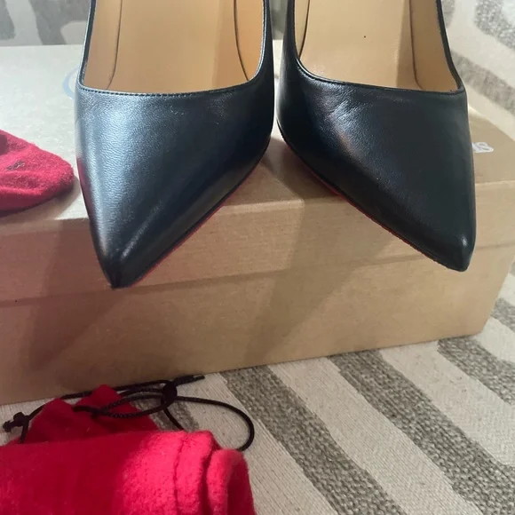 Christian Louboutin Black Kate 100 Nappa Shiny Heels